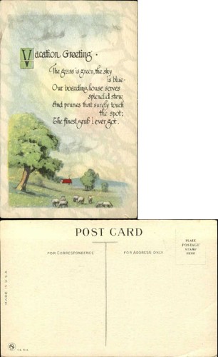 Vacation greeting poem sheep - poem,